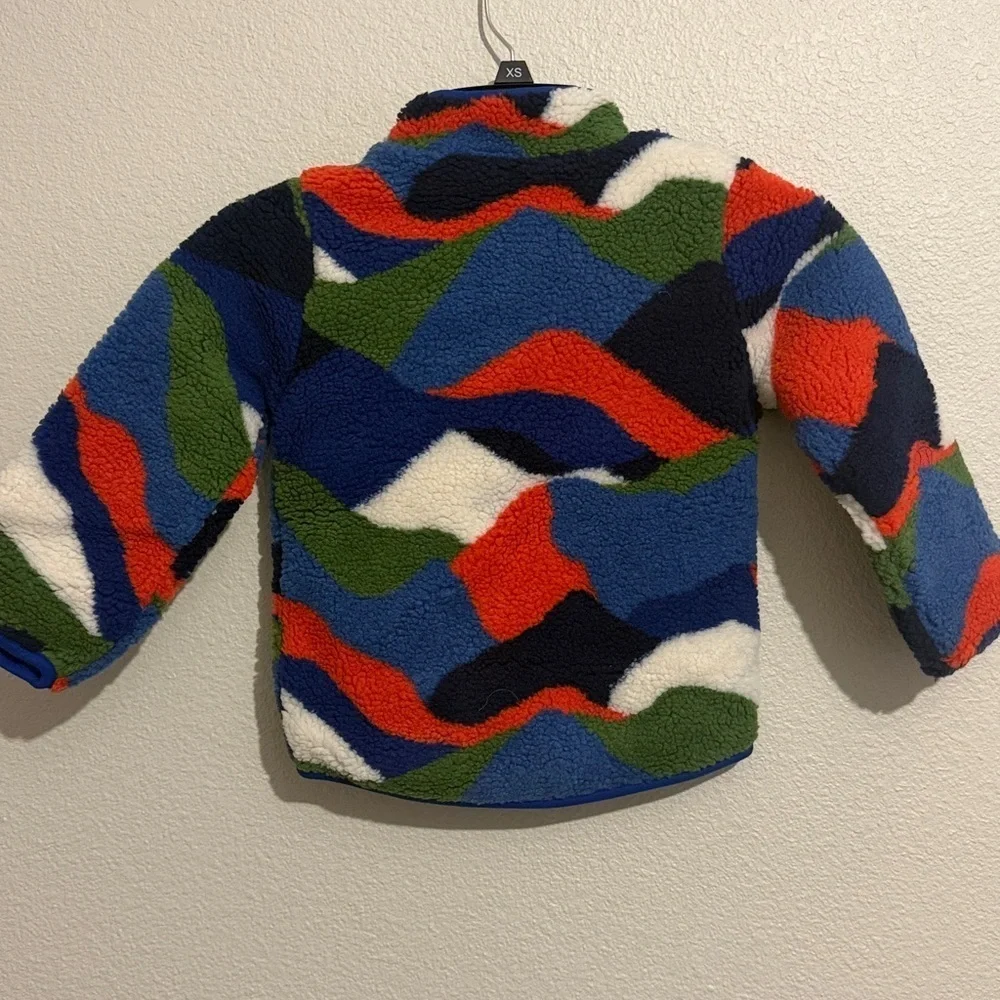 Mini Boden Kids' Cosy Borg Fleece Jacket Multicolor Abstract